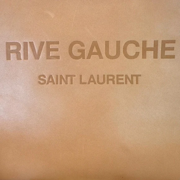 Saint Laurent Rive Gauche Zip Clutch Calfskin Camel NWOT COA - Picture 14 of 14